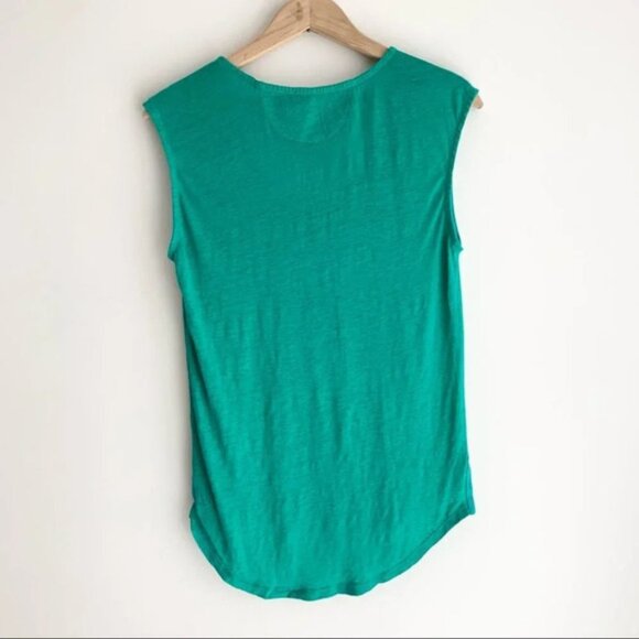 Aritzia Wilfred Free Linen Muscle T-shirt Tee Sleeveless Green Size XXS - Picture 10 of 10